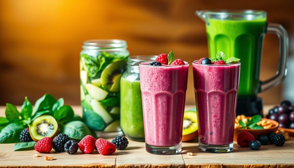 berry and green smoothie variations