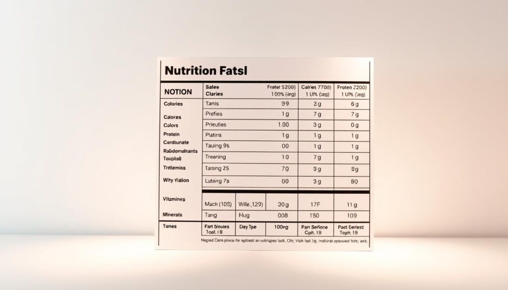 nutritional information